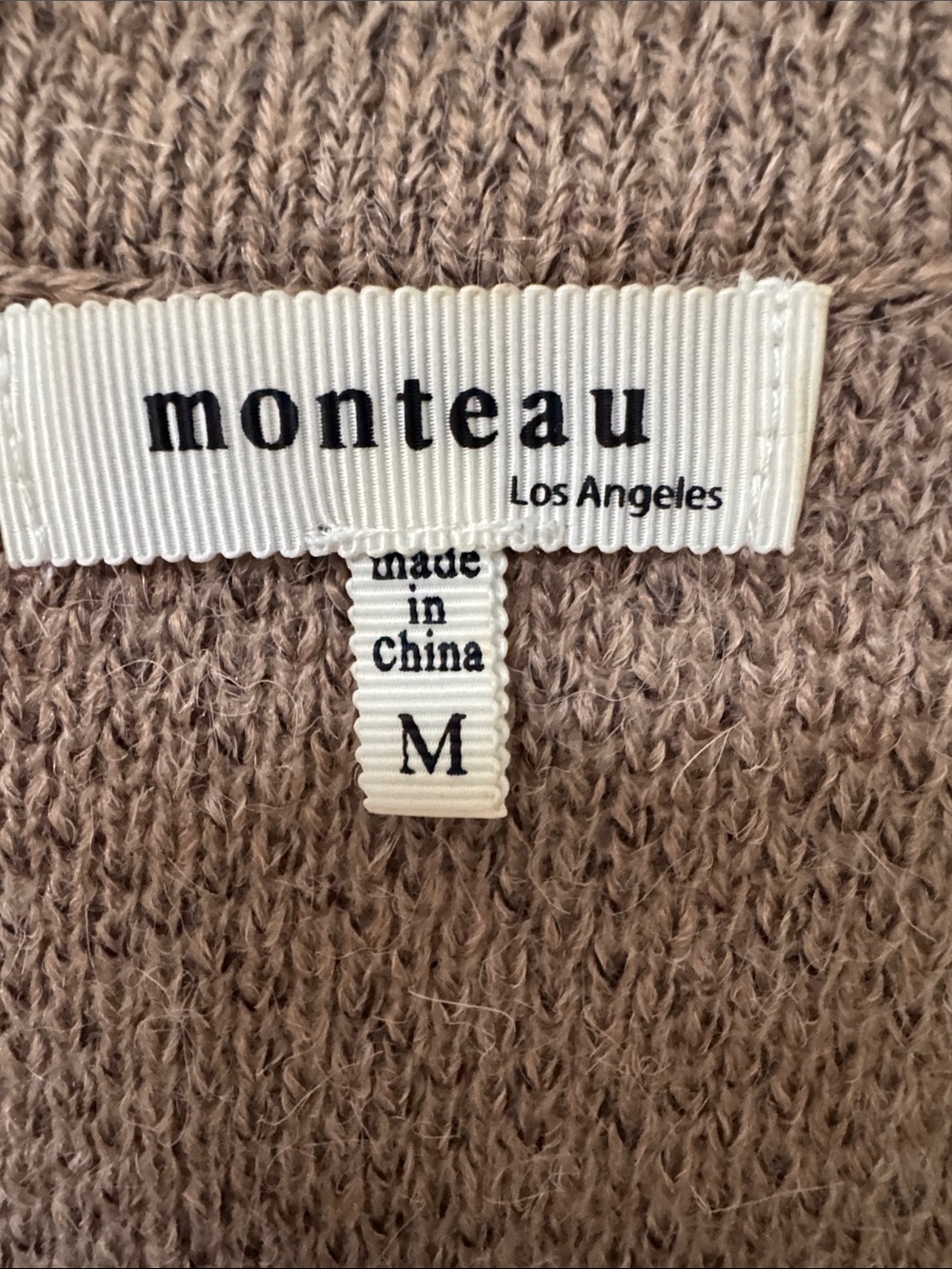 Monteau Taupe Knit sleeveless long cardigan - Picture 2 of 8